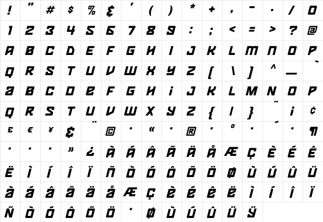HOUSE3009 Spaceport  glyph index