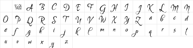 Kylets Demo  glyph index