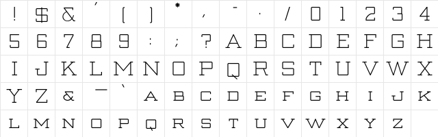 Bidwell-Normal Regular  glyph index