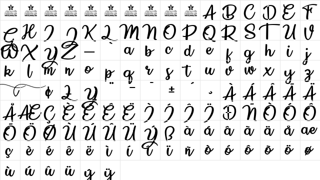 Lovely Summer Personal Use Regular  glyph index