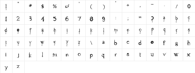Finial Regular  glyph index