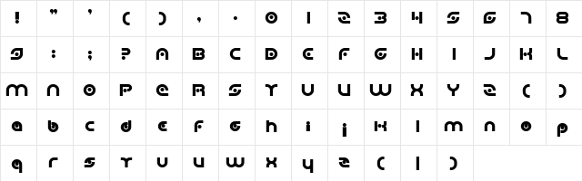 Planetary Orbiter Bold  glyph index