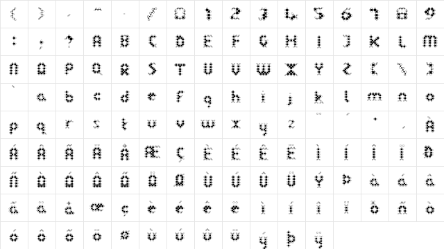 LinotypeDot Regular  glyph index