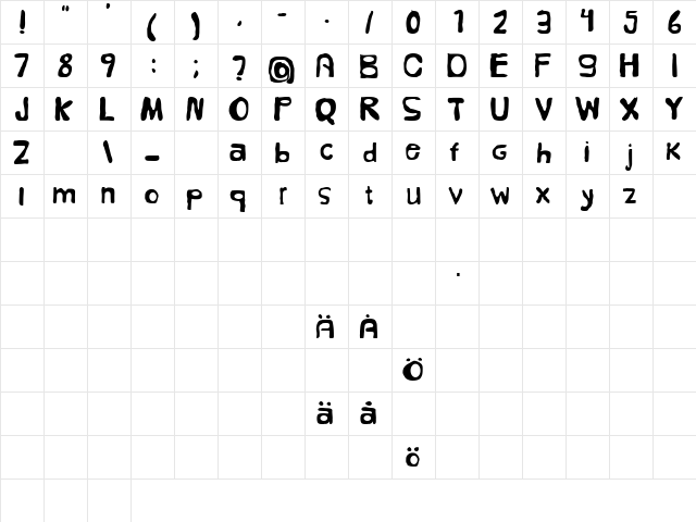 Folk Regular  glyph index