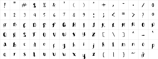 Sellower Regular  glyph index