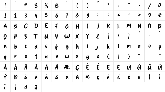 Child Hood Style Regular  glyph index