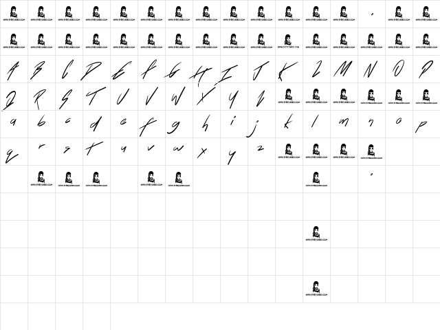 Blinkets Regular  glyph index