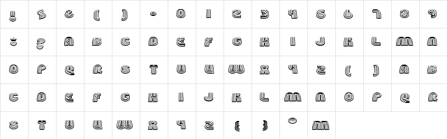 Fgroove Regular  glyph index