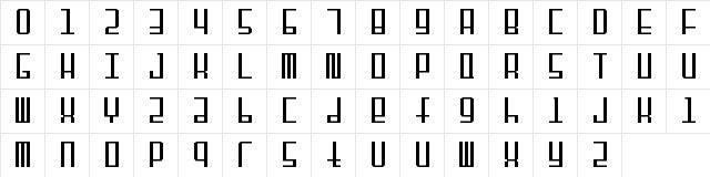 JC-Boxed Regular  glyph index