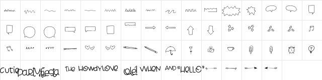 Cheesy Enchilada Doodles Regular  glyph index