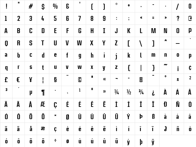 CaseStudyNoOne LT Heavy  glyph index