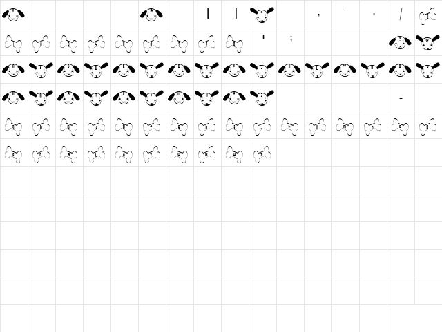 Wan Font Regular  glyph index