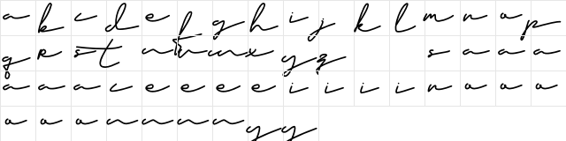 Fatye - Demo Version Regular  glyph index