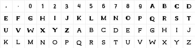 Hamer Hamer Regular  glyph index