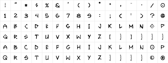 Grrrrrr Regular  glyph index