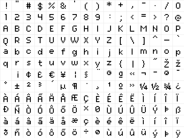 kroeger 07_56 Regular  glyph index