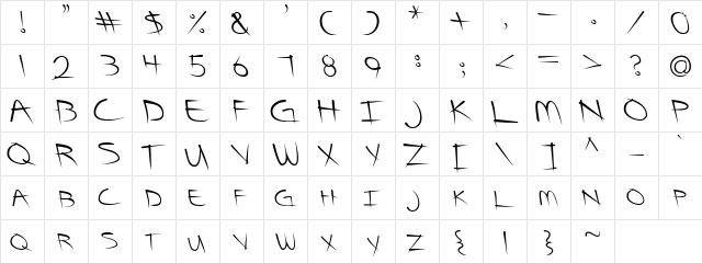 PC Divertido Regular  glyph index