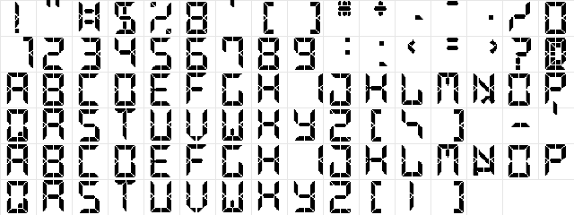 Advanced Pixel LCD-7 Regular  glyph index