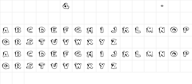 Elwood-BOLD Bold  glyph index