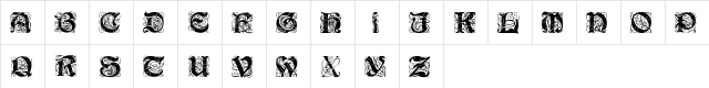 Elegant Nouveau Initials Regular  glyph index