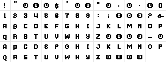 BazookaJoe Regular  glyph index