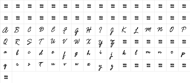 Hamline Demo Regular  glyph index