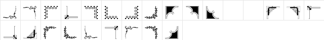 Vintage Decorative Corners 4 Regular  glyph index