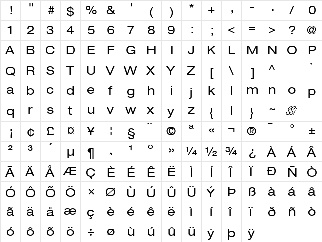 Context Reprise Expanded SSi Expanded  glyph index