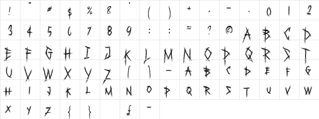 Darkside Regular  glyph index