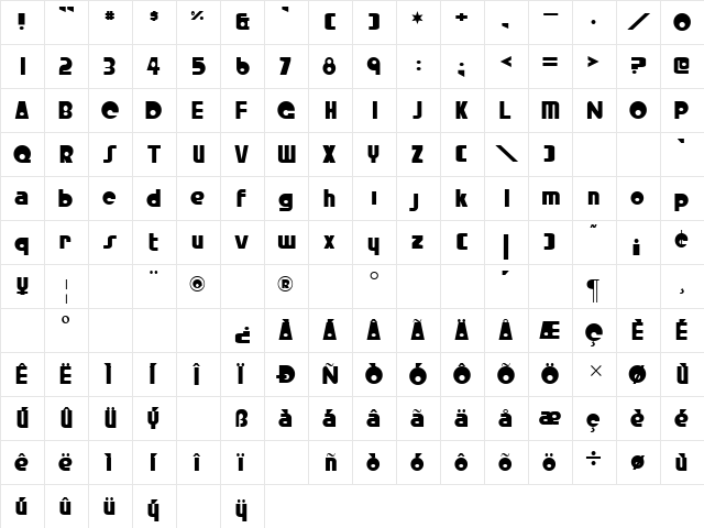 Crystal Radio Kit Regular  glyph index