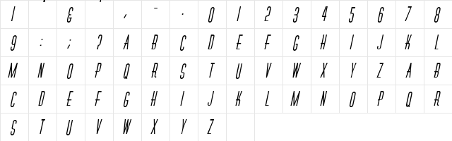 RoselleCapsSSK BoldItalic  glyph index