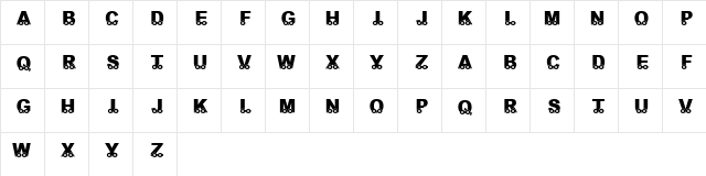 KR On The Go Regular  glyph index