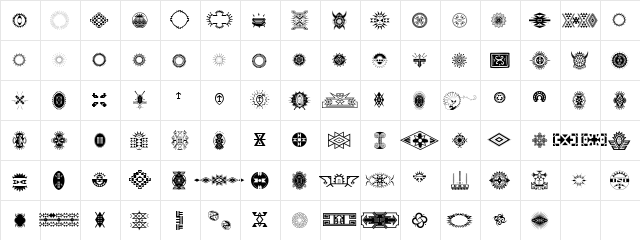 Afrodisiac Regular  glyph index