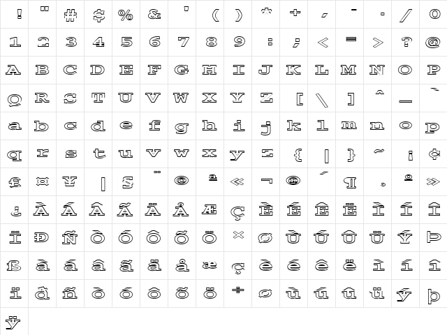 FZ DIGITAL 3 HOLLOW EX Normal  glyph index