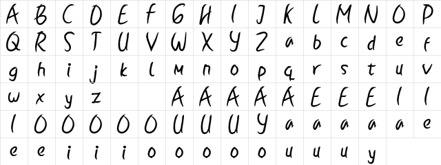 Ballyst Regular  glyph index