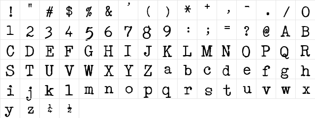 Acoustic Bass Regular  glyph index
