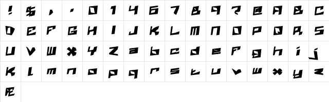 Zenith BRK Regular  glyph index