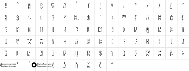 POLLUX9400 Regular  glyph index