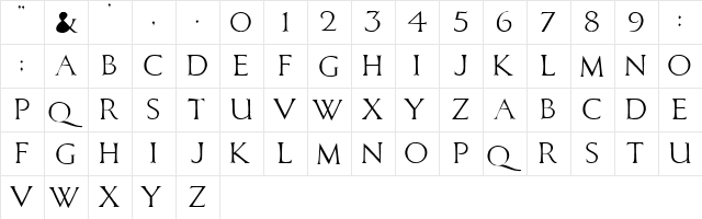 CaligulaDodgy Regular  glyph index