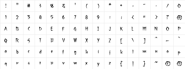 RagingRedLotus BB Regular  glyph index