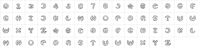 BUBBLE IN TEXT Regular  glyph index