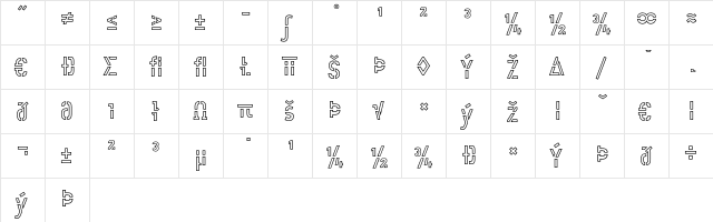 Offline OutlineExpert  glyph index