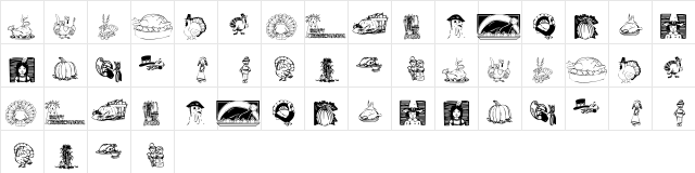 KR Thanksgiving 2002 Regular  glyph index