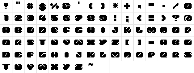 BM chocolat A9  glyph index