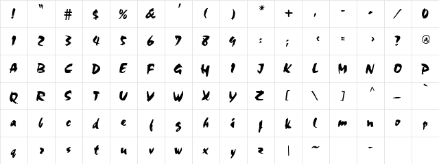 TIMORA Regular  glyph index