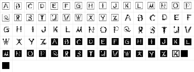 ChildrensAlphabet Regular  glyph index
