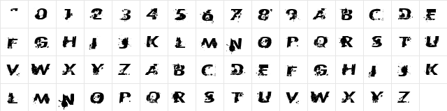 Patriote1837 Regular  glyph index