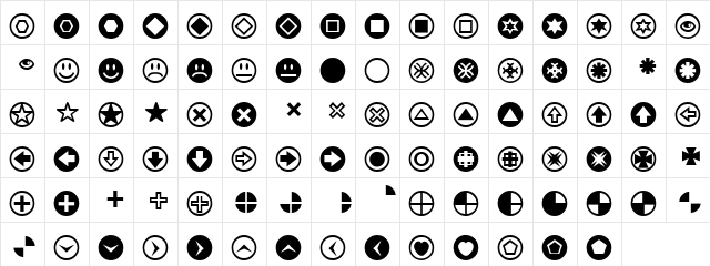 PizzaDude Bullets Regular  glyph index
