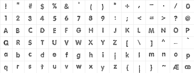 Irritate BRK Regular  glyph index