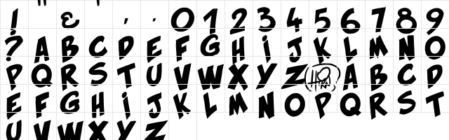 HirnBold Regular  glyph index